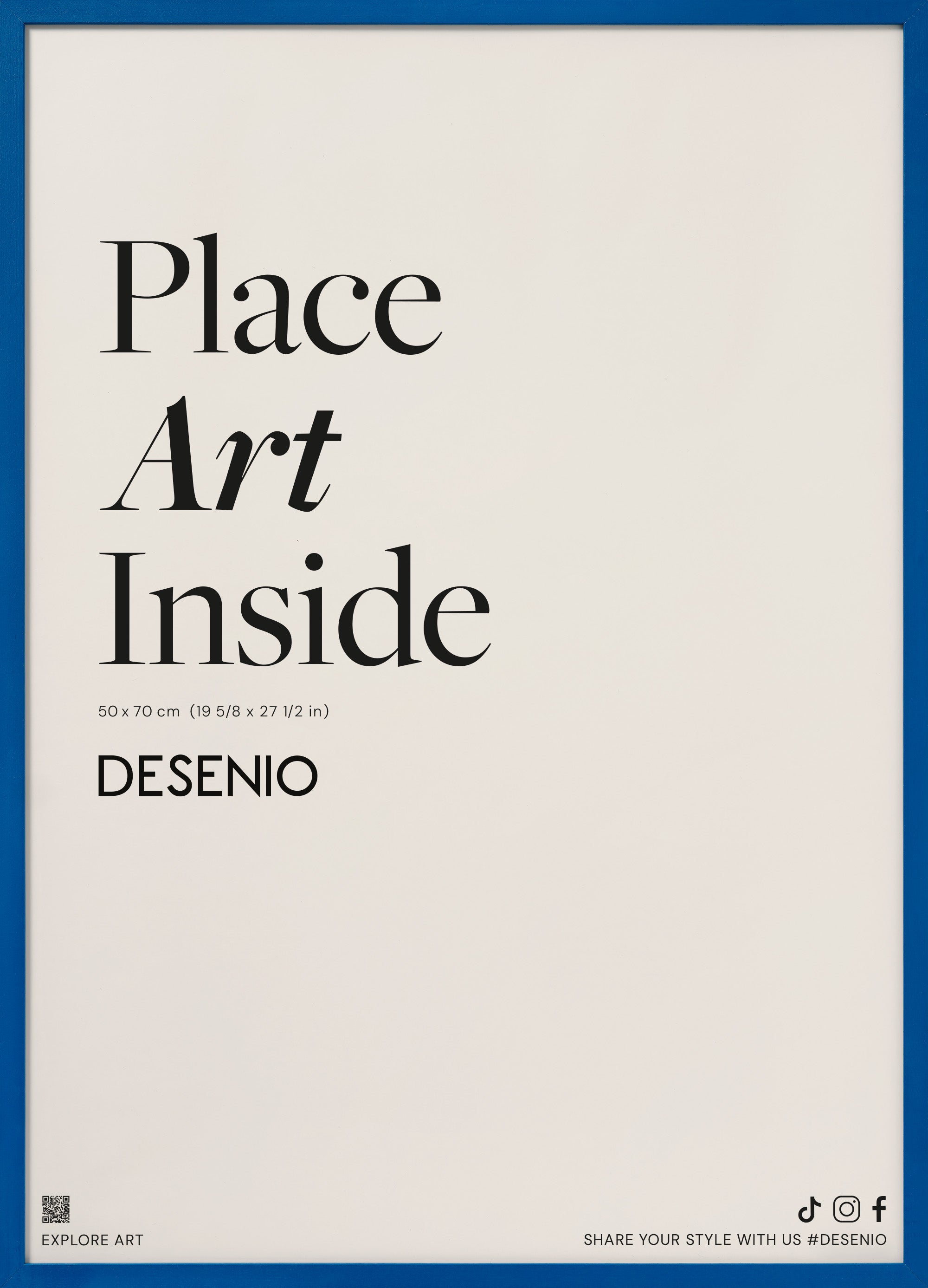 Blue picture frame, 20 x 28 in