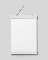 Poster hanger white 9 in, magnet fastener