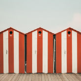Striped Beach Huts Print