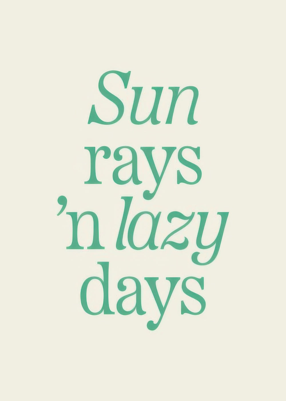 Sun Rays 'n Lazy Days Print