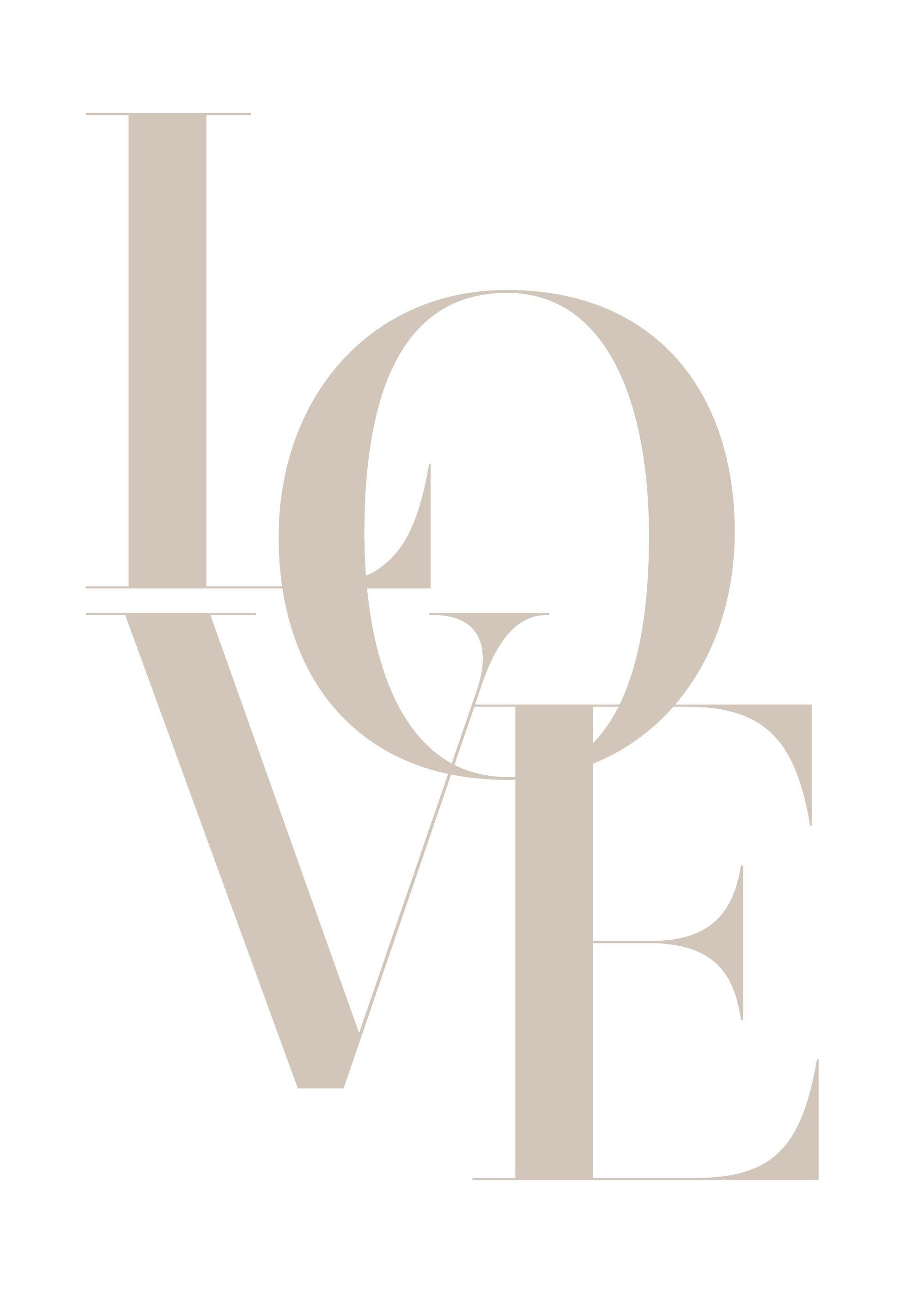 Love Beige Print