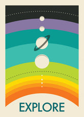 Jazzberry Blue - Rainbow Solar System Print