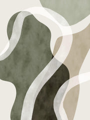 Abstract Green Shapes No1 Print