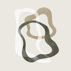 Abstract Green Shapes No2 Print