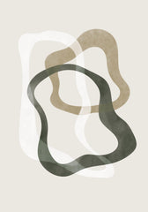 Abstract Green Shapes No2 Print