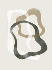 Abstract Green Shapes No2 Print