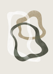 Abstract Green Shapes No2 Print