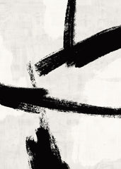 Black Brush Strokes No2 Print