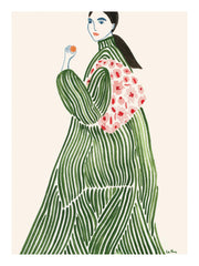 La Poire - Green Coat Print