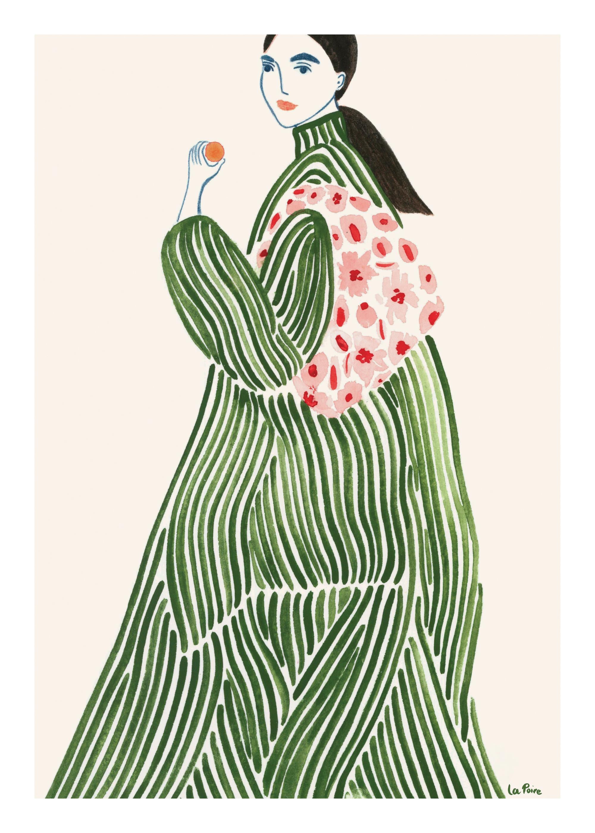 La Poire - Green Coat Print