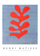 Matisse - Red Algae on Sky Blue Background Print