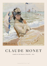 Monet - Camille on the Beach in Trouville Print