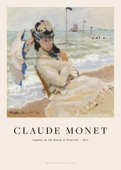 Monet - Camille on the Beach in Trouville Print
