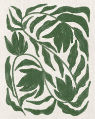Green Botanical on Linen Print