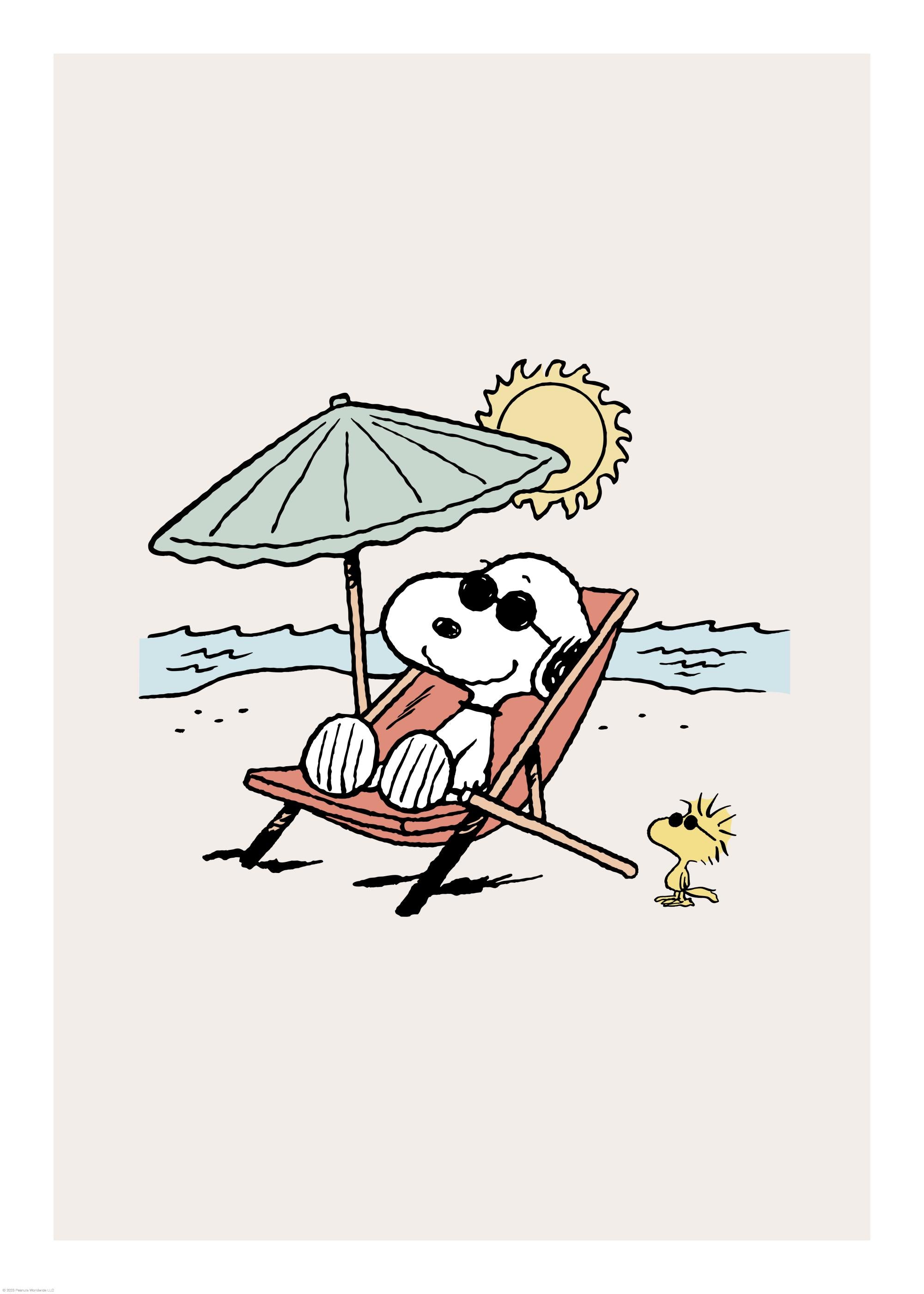 Snoopy on the Beach Print