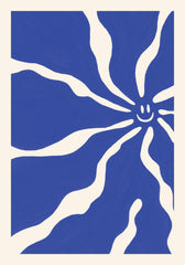 Happy Blue Flower Print