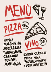 Pizza Vino Menu Print