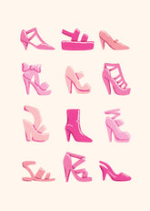 Pink Shoe Collection Print