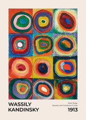 Kandinsky - Squares with Concentric Circles Print