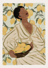 Woman in Citrus Garden Print