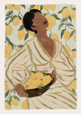 Woman in Citrus Garden Print