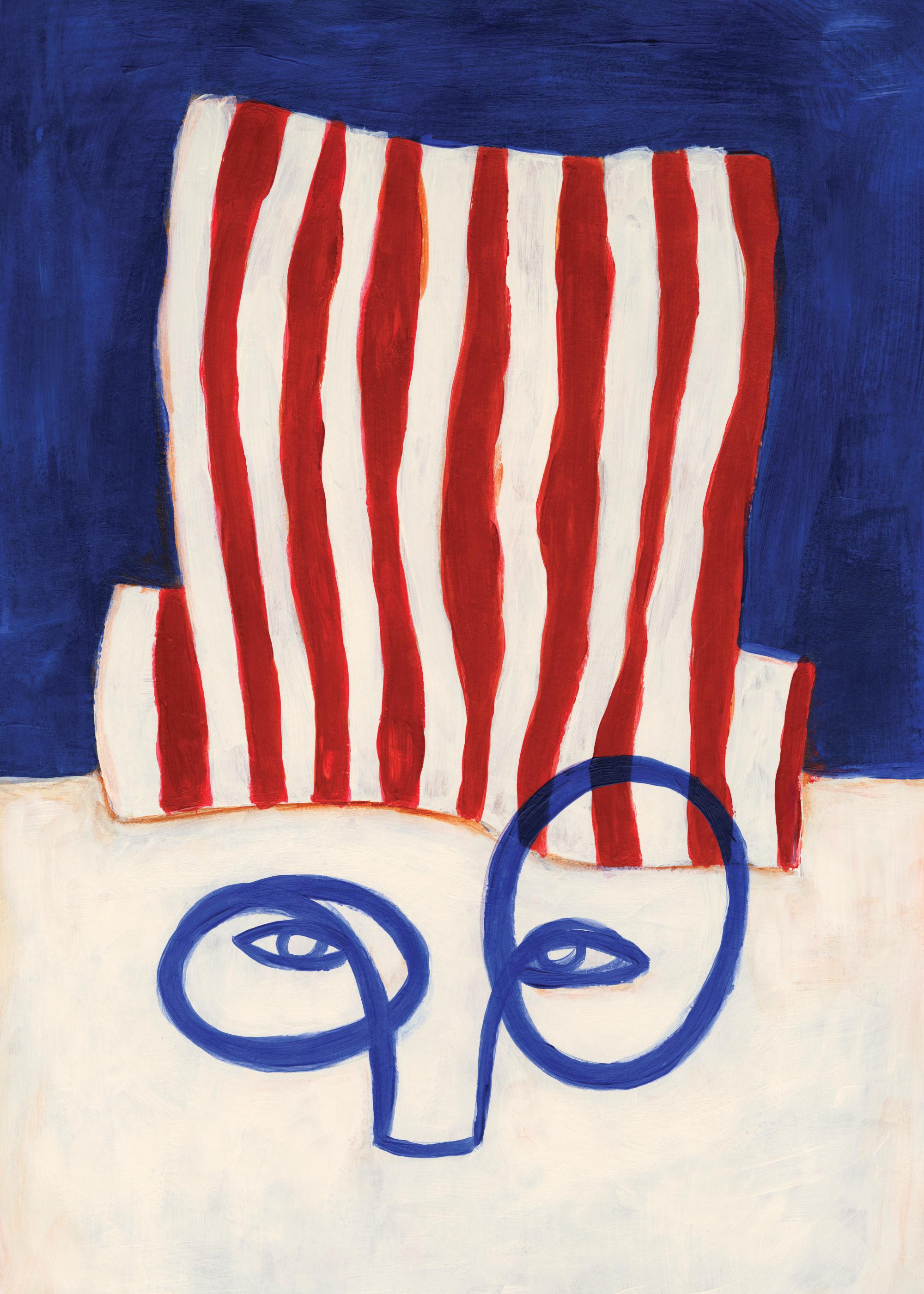 Figure In Glasses Print