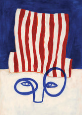 Figure In Glasses Print