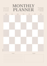 Monthly Planner Checkered Print