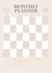 Monthly Planner Checkered Print