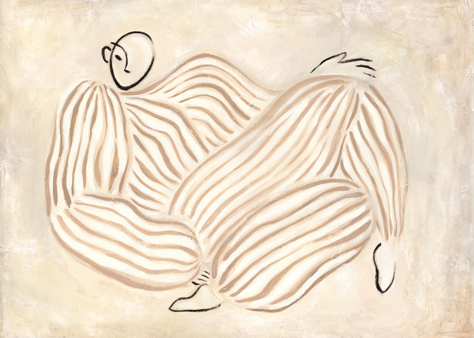 Figure in Beige Print