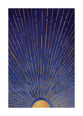 Kristian Gallagher - Twilight Blue and Metallic Gold Sunrise Print