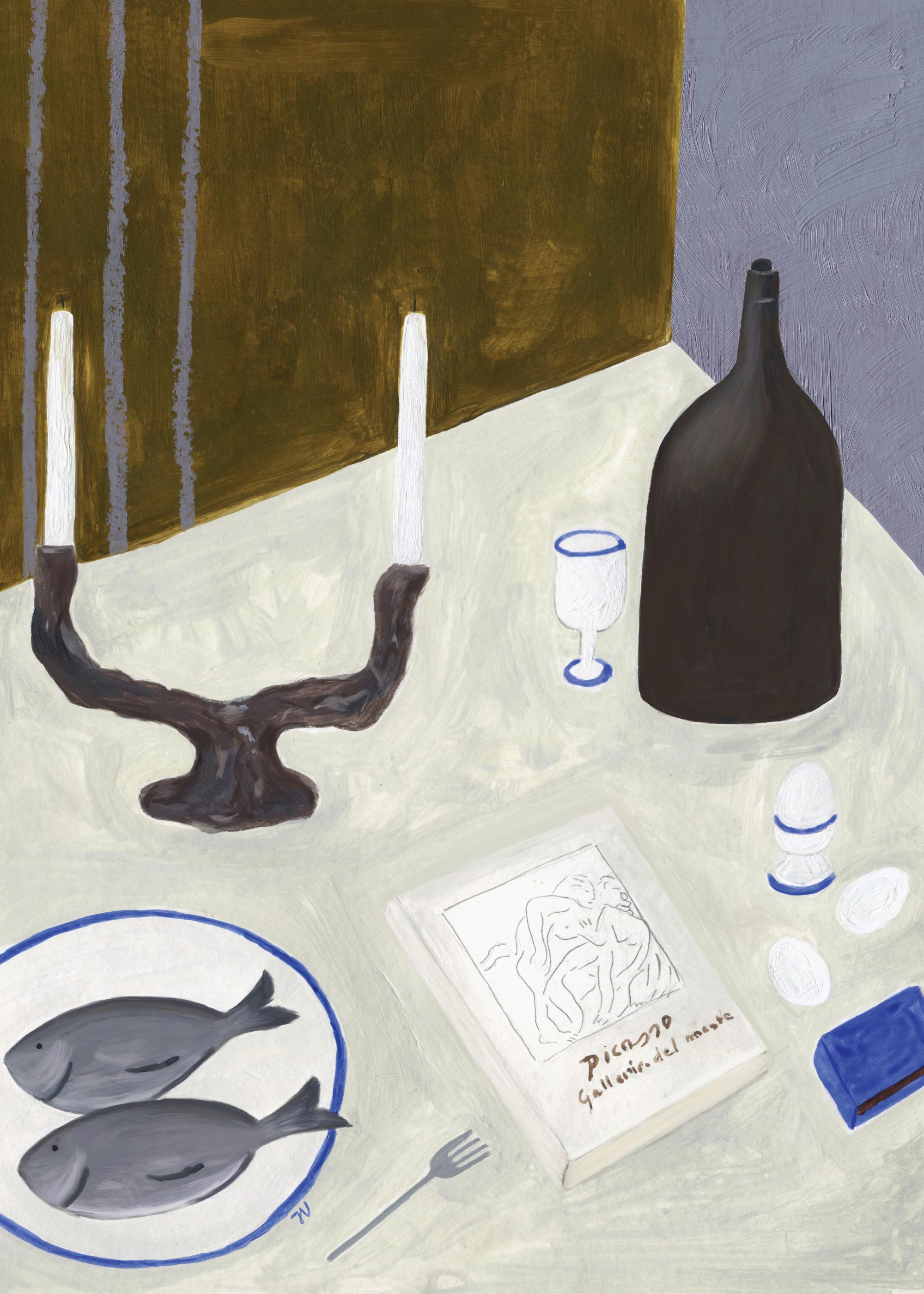 Isabelle Vandeplassche - Still Life with Fish Print