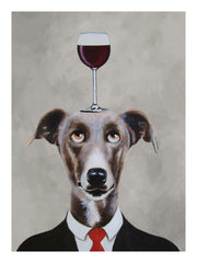 Coco De Paris - Greyhound with Wine Glass Print