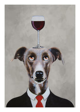 Coco De Paris - Greyhound with Wine Glass Print