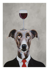 Coco De Paris - Greyhound with Wine Glass Print