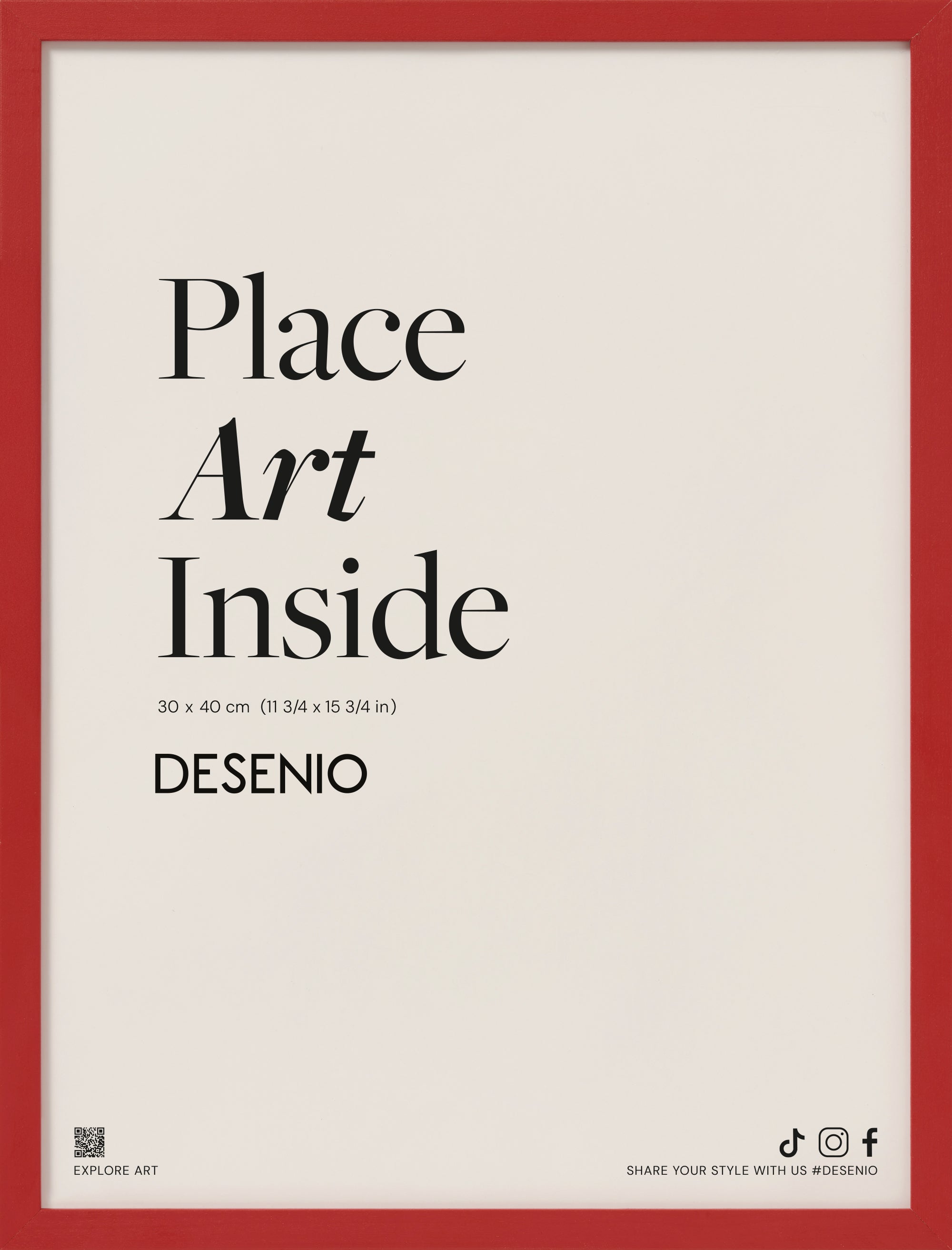 Red picture frame, 12 x 16 in