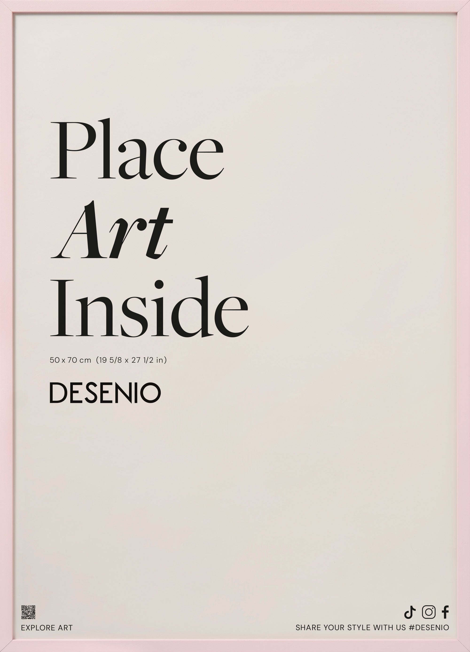 Pink picture frame, 20 x 28 in