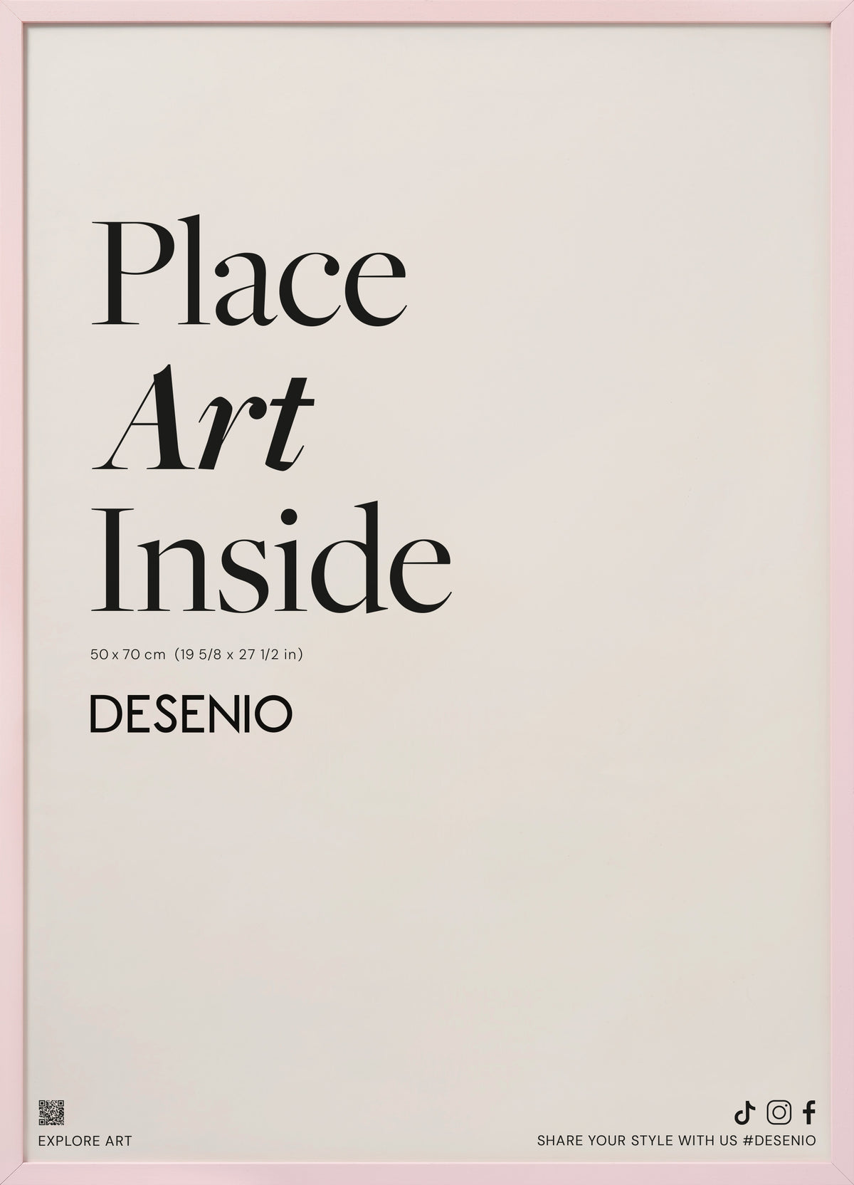 Pink picture frame, 20 x 28 in