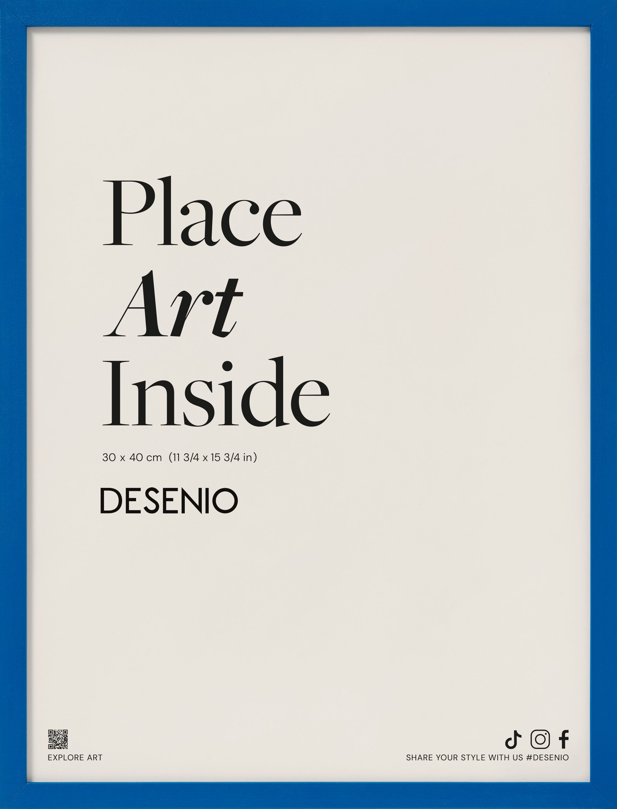 Blue picture frame, 12 x 16 in