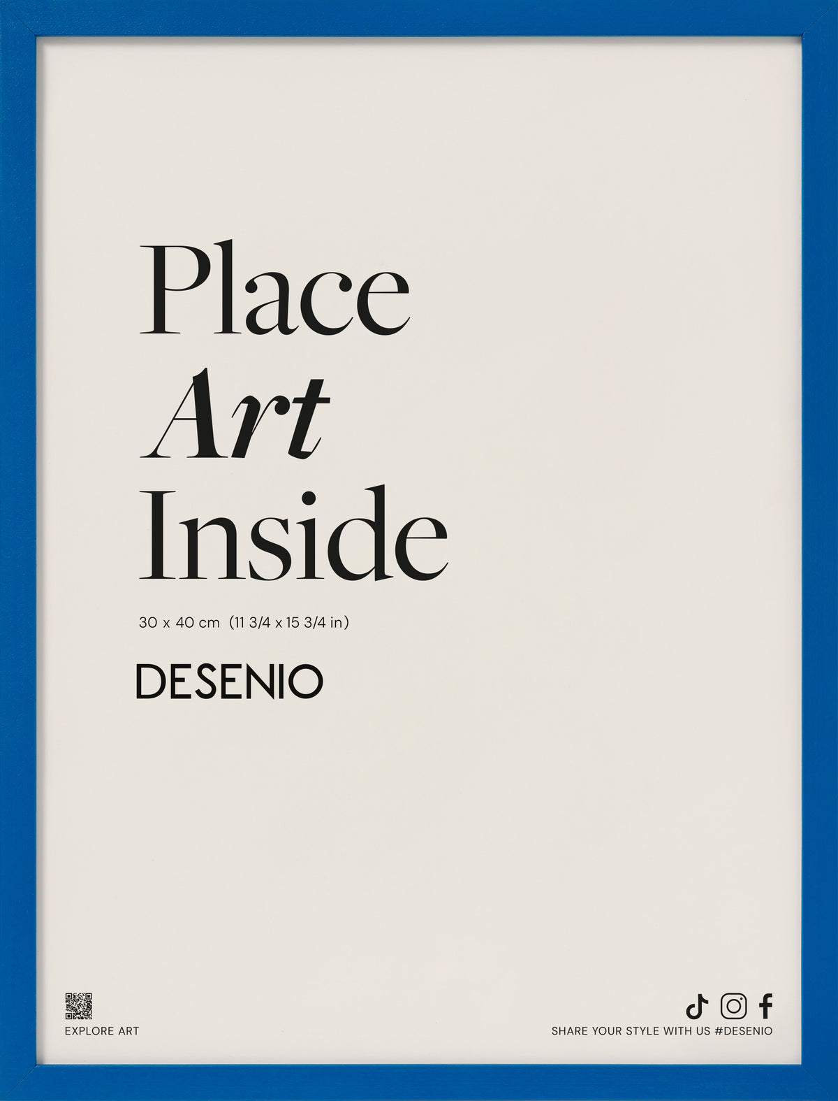 Blue picture frame, 12 x 16 in