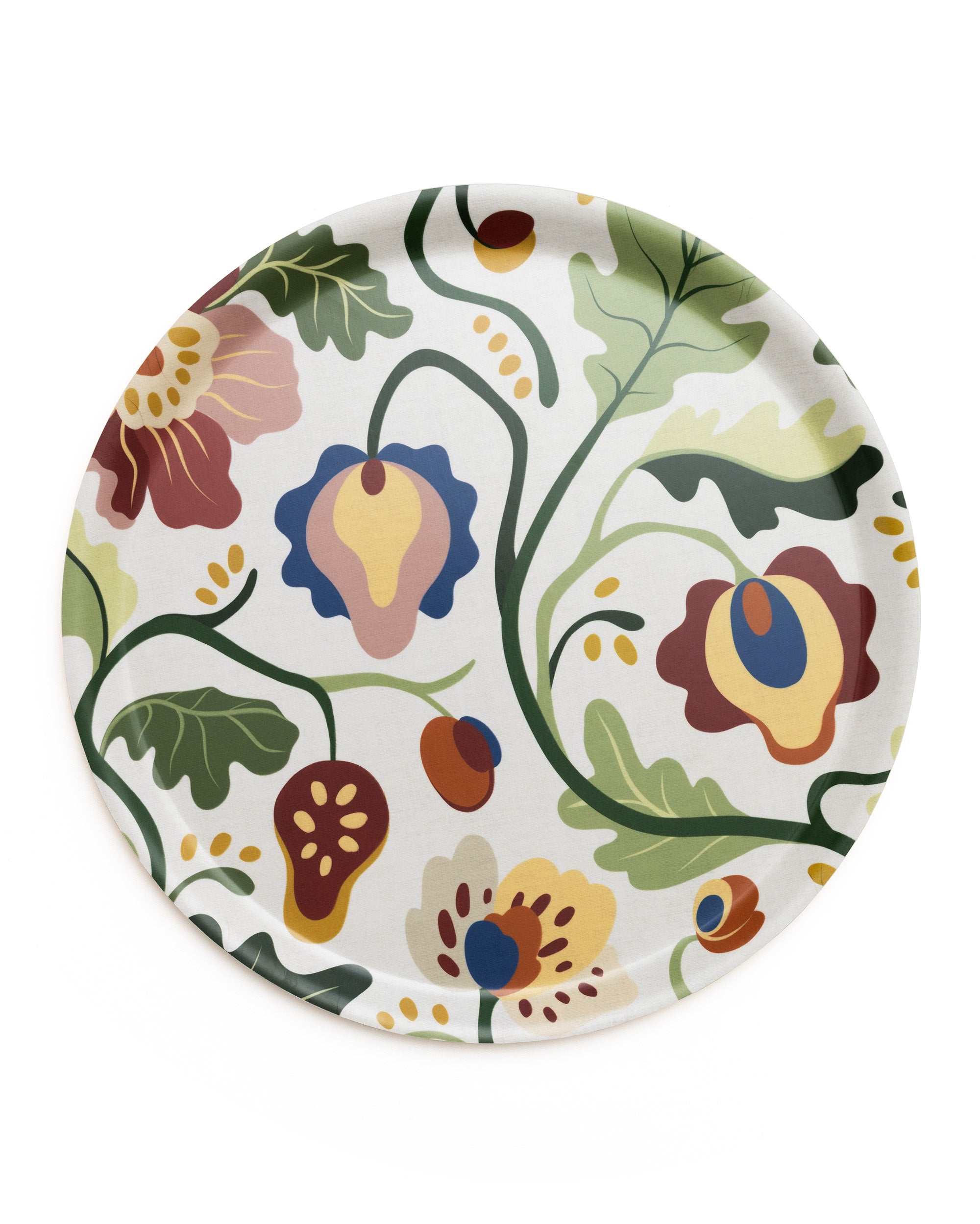 Colorful Garden Round Tray