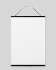 Poster hanger black 28 in, magnet fastener
