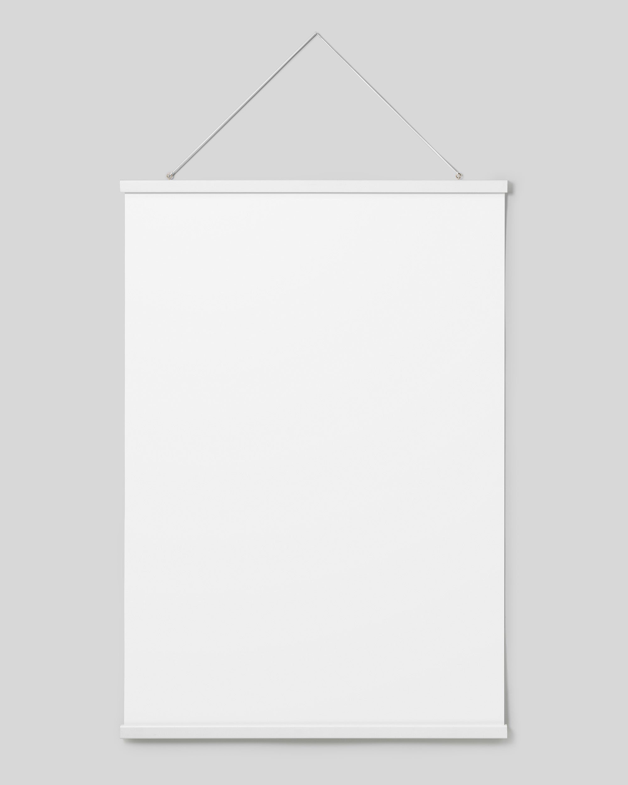 Poster hanger white 28 in, magnet fastener