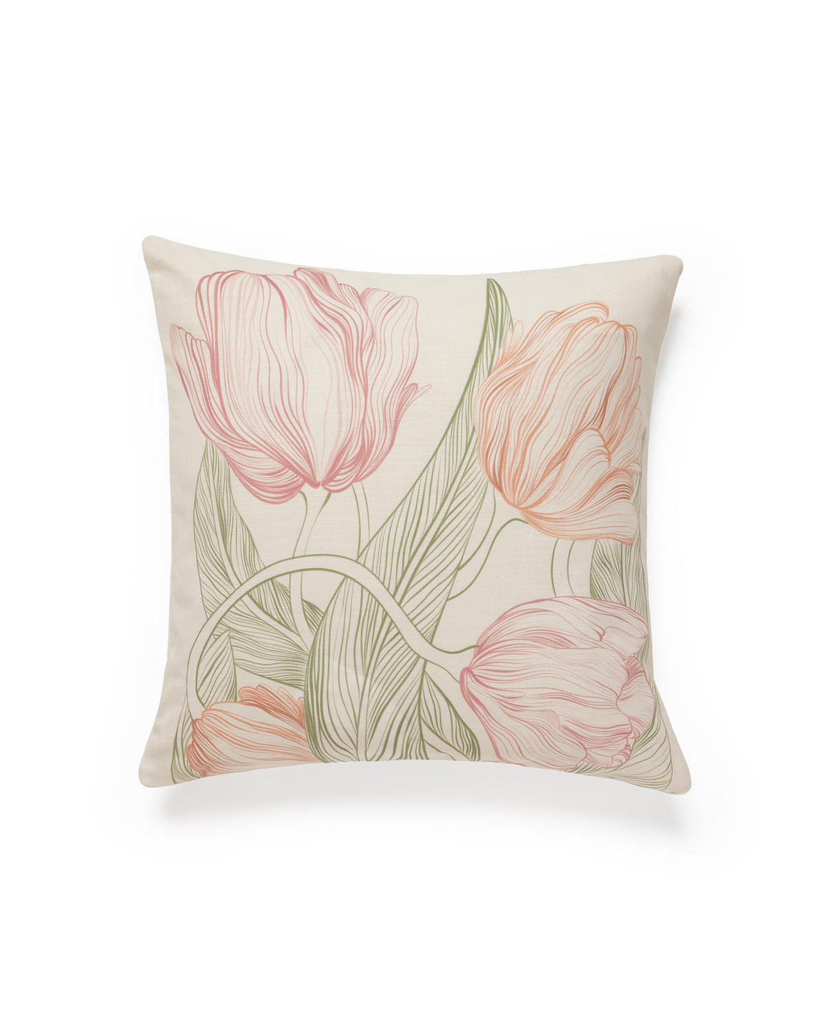 Pink Tulips Cushion Cover