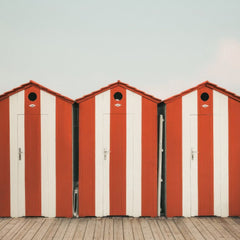 Striped Beach Huts Print