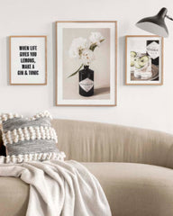 Gin and Flowers Trio Poster pack