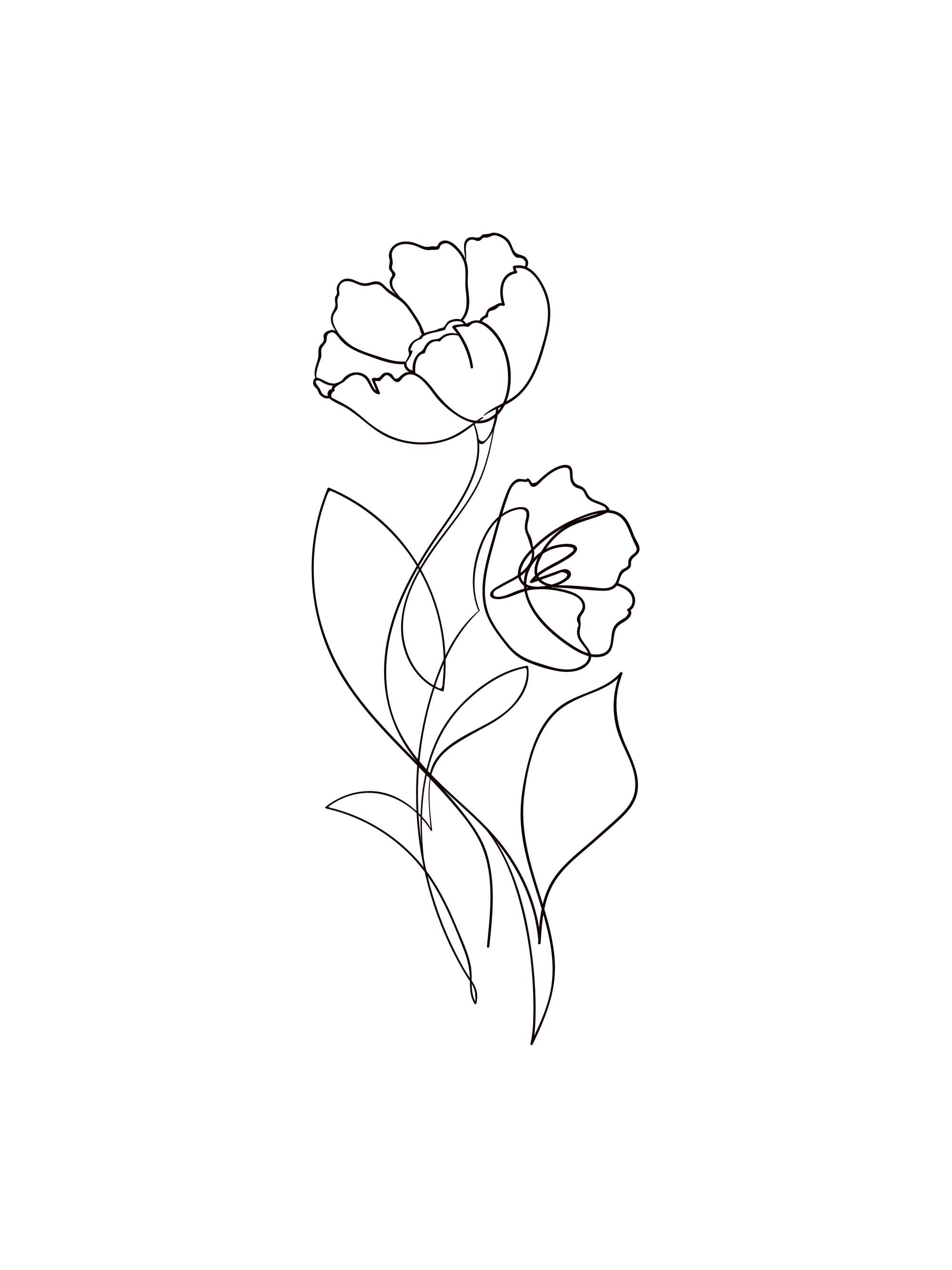 Flower Lines No1 Print