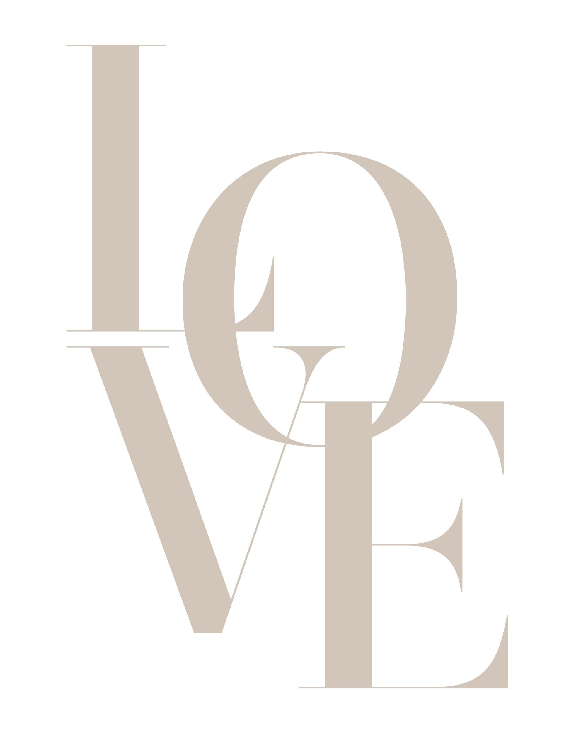 Love Beige Print