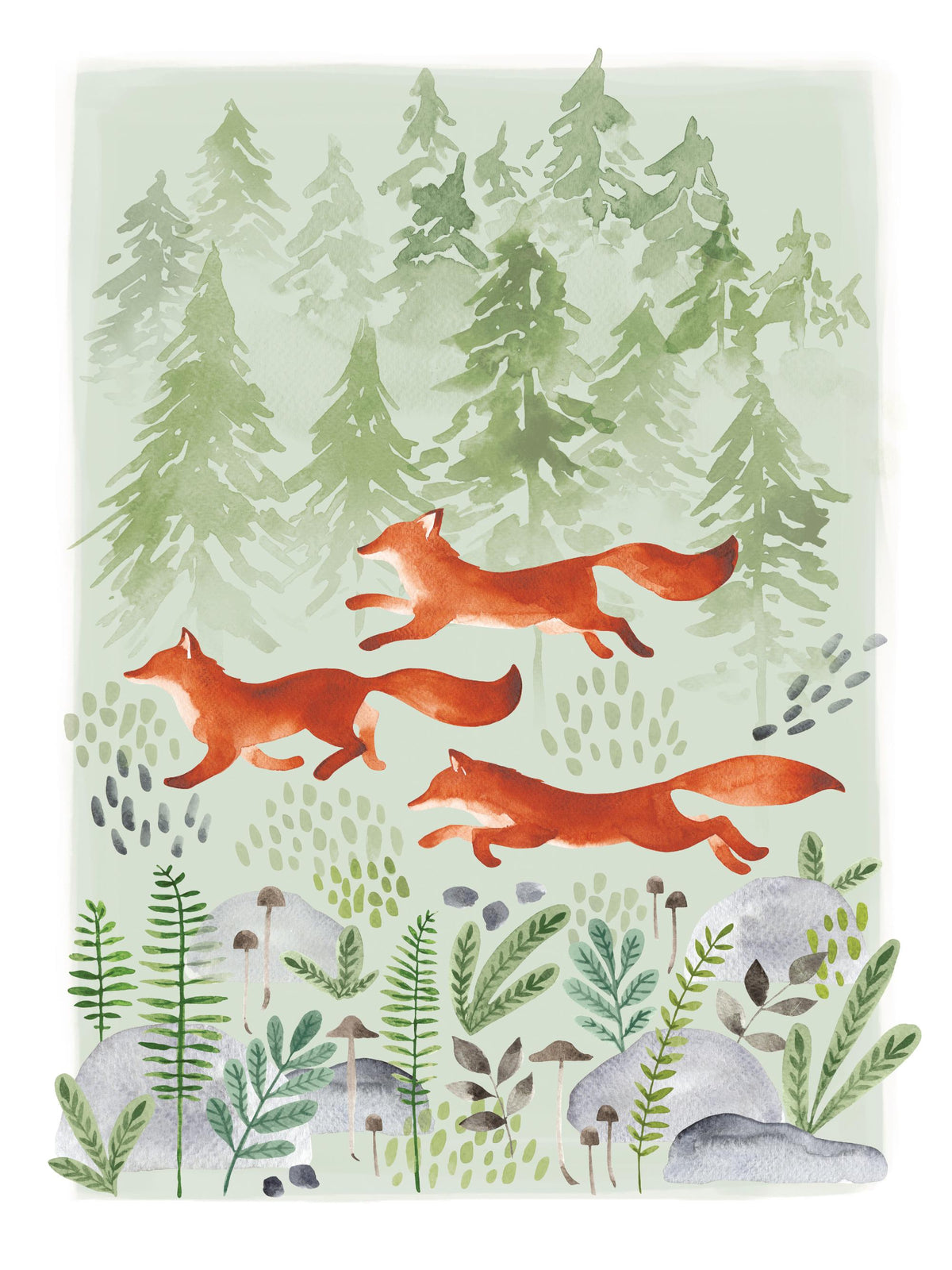 Leash Of Foxes Print