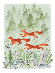 Leash Of Foxes Print